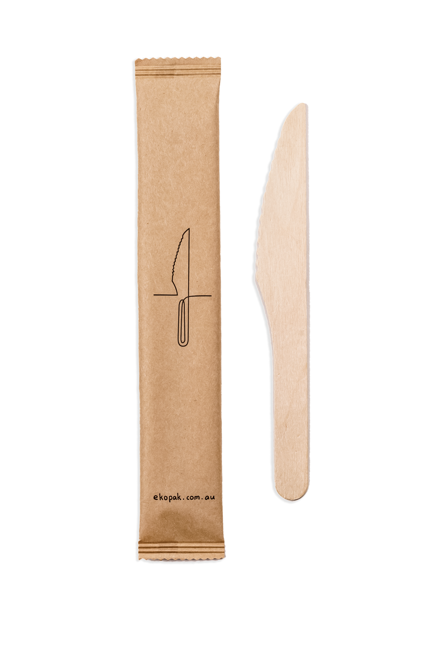 Cutlery Wrapped 16cm Knife FSC Wood